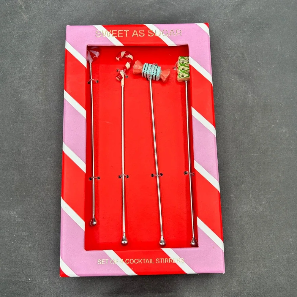 Anthropologie Sweet As Sugar Cocktail Stirrers Candy Theme Barware Set‎ of 4